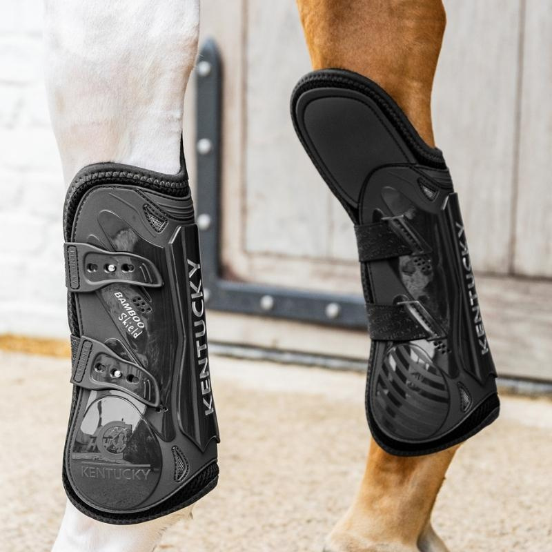 Tendon Boots Bamboo Shield Elastic Knee Protection Black