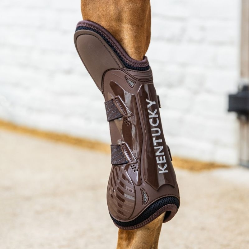 Tendon Boots Bamboo Shield Elastic Knee Protection Brown
