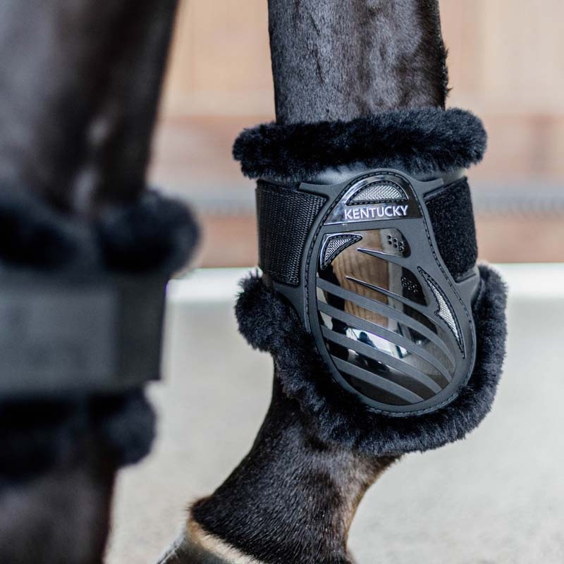 Fetlock Boots Young Vegan Sheepskin Black/Black