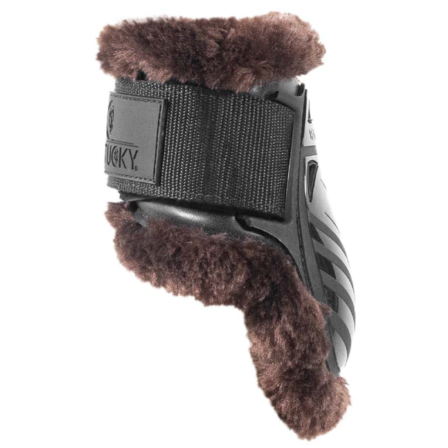 Fetlock Boots Young Vegan Sheepskin Black/Brown