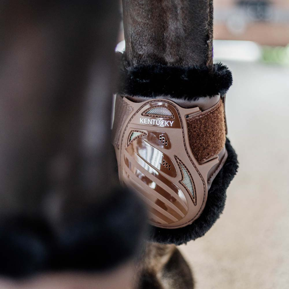 Fetlock Boots Young Vegan Sheepskin Brown/Black