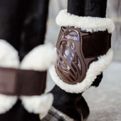 Young Horse Sheepskin Fetlock Boots Shield Brown Young Horse Sheepskin Fetlock Boots Shield Brown