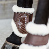 Young Horse Sheepskin Fetlock Boots Shield Brown Young Horse Sheepskin Fetlock Boots Shield Brown
