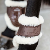 Young Horse Sheepskin Fetlock Boots Shield Brown Young Horse Sheepskin Fetlock Boots Shield Brown