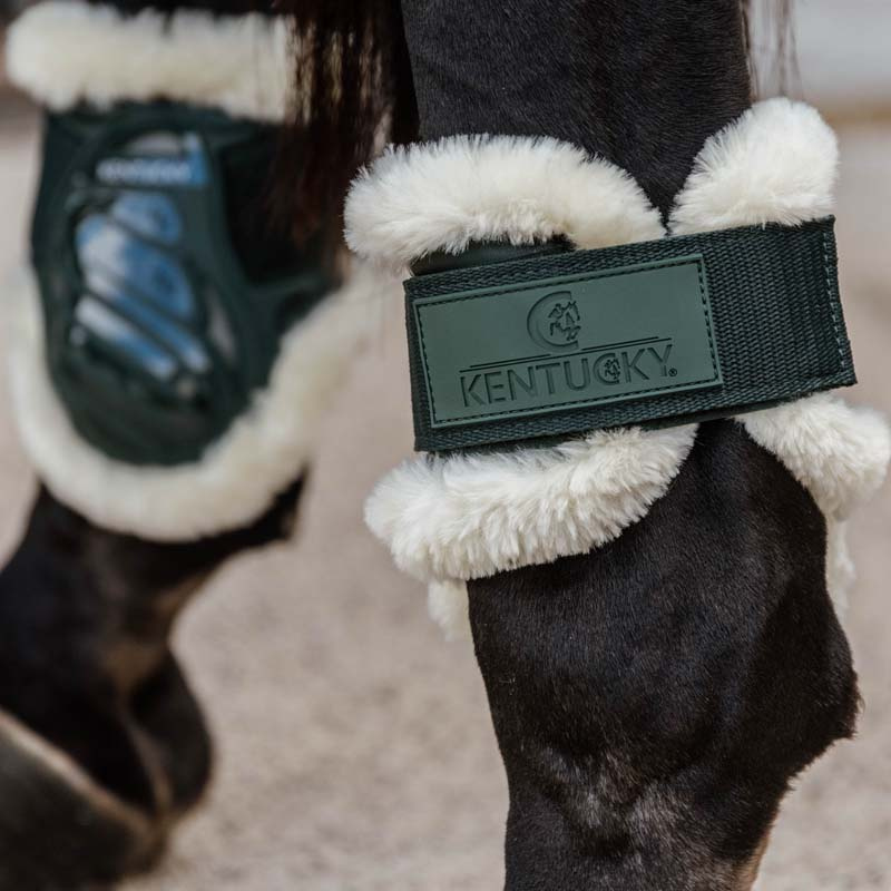 Fetlock Boots Young Vegan Sheepskin Dark Green