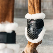 Young Horse Sheepskin Fetlock Boots Shield Black Young Horse Sheepskin Fetlock Boots Shield Black