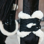 Fetlock Boots Elastic Vegan Sheepskin Black Fetlock Boots Elastic Vegan Sheepskin Black