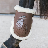 Fetlock Boots Elastic Vegan Sheepskin Brown Fetlock Boots Elastic Vegan Sheepskin Brown