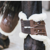 Fetlock Boots Elastic Vegan Sheepskin Brown Fetlock Boots Elastic Vegan Sheepskin Brown
