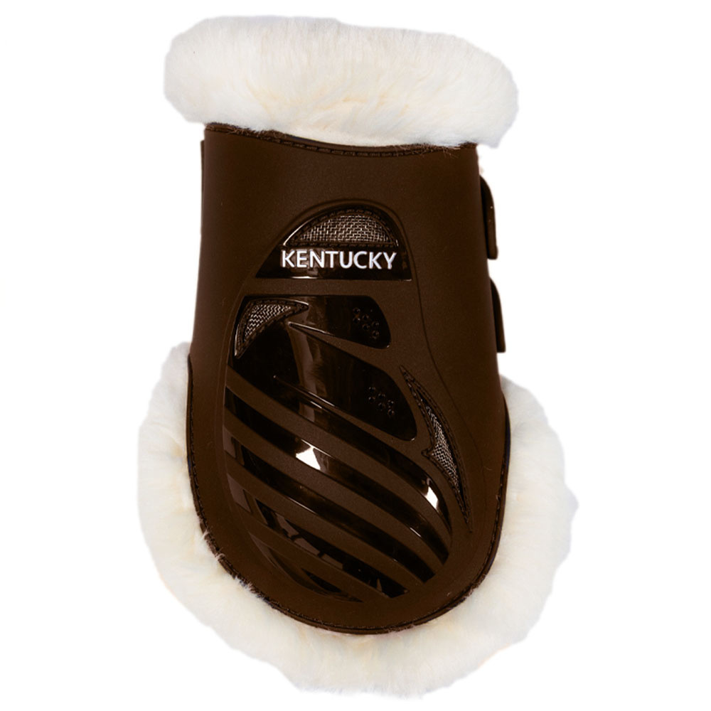 Fetlock Boots Elastic Vegan Sheepskin Brown