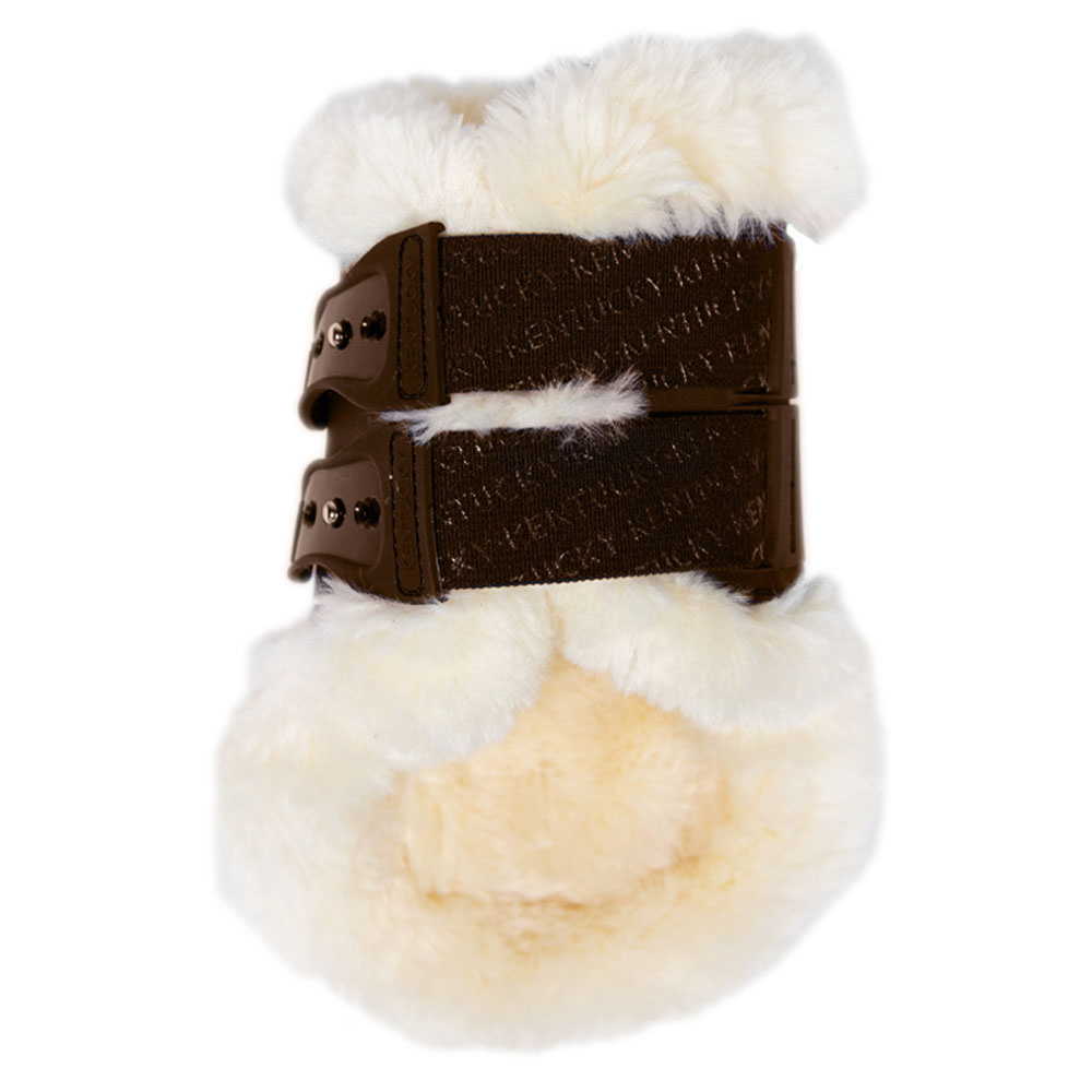 Fetlock Boots Elastic Vegan Sheepskin Brown
