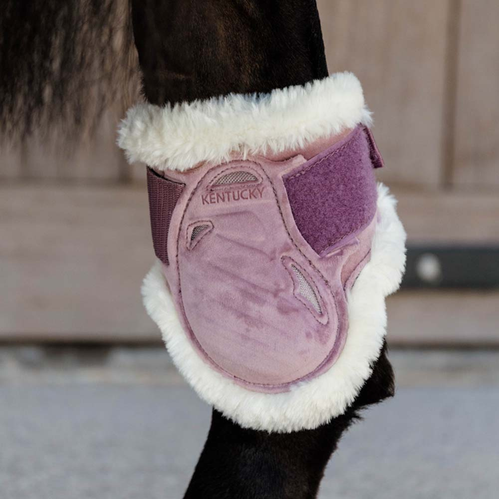 Fetlock Boots Young Vegan Sheepskin Velvet Old Pink