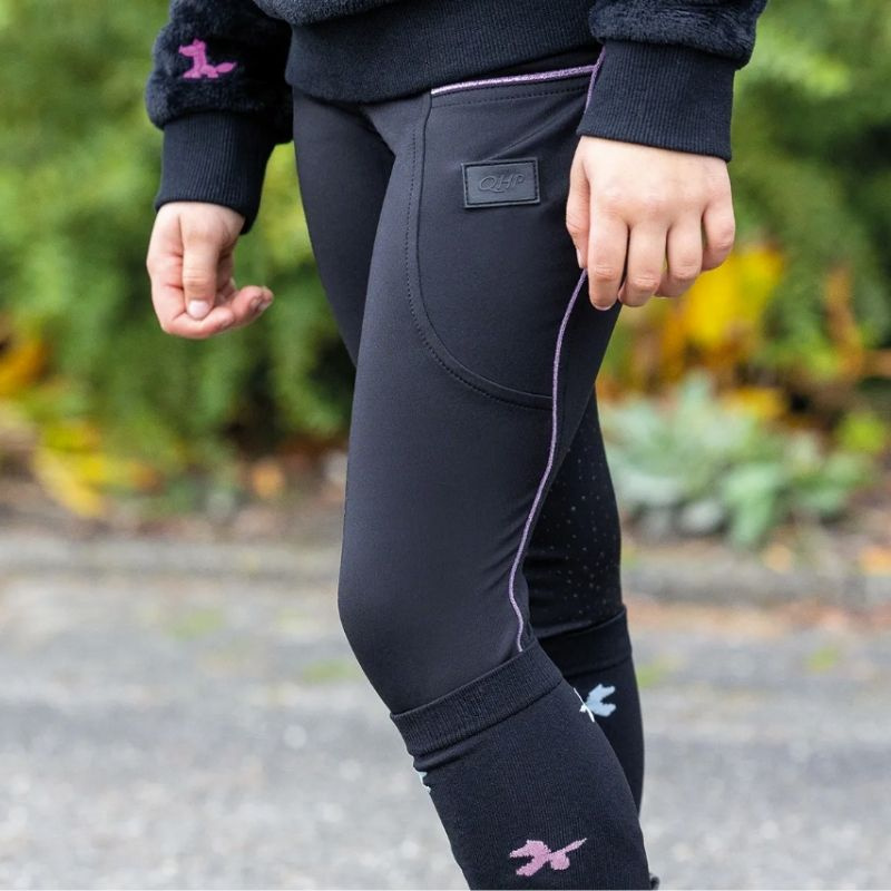 Winter Riding Tights Kids/Junior Isalyn Full Grip Black