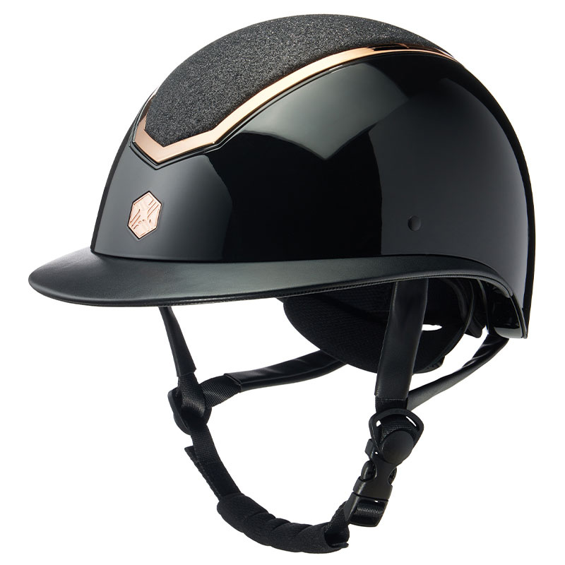 Riding Helmet Kylo Gloss Glitter Wide Peak Black/Rose Gold