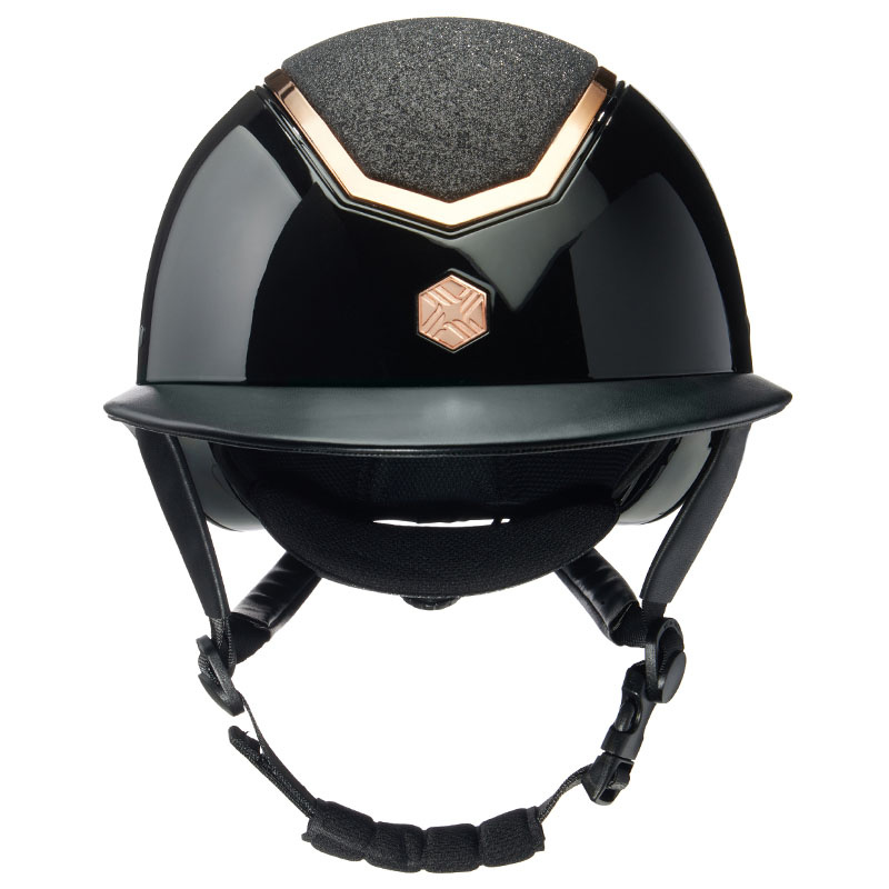 Riding Helmet Kylo Gloss Glitter Wide Peak Black/Rose Gold