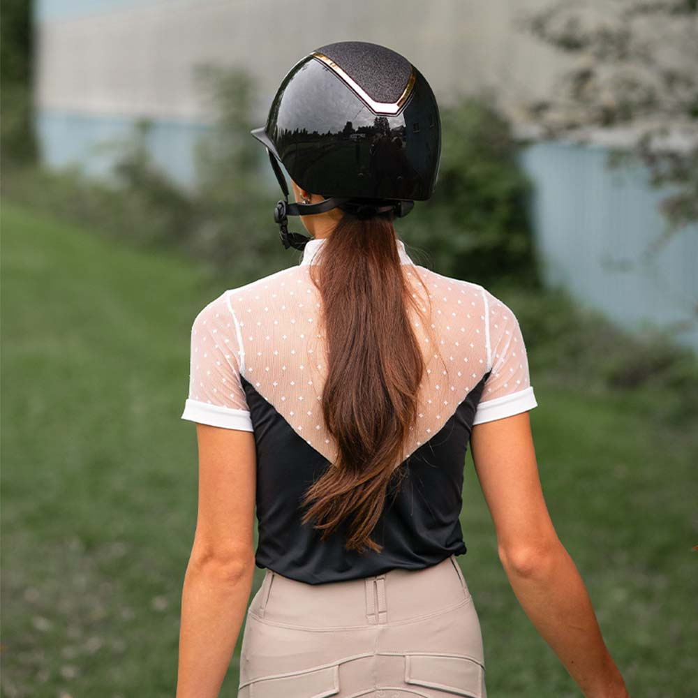 Riding Helmet Kylo Gloss Glitter Wide Peak Black/Rose Gold