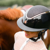 Riding Helmet MIPS Kylo Gloss Glitter Wide Peak Black/Rose Gold Riding Helmet MIPS Kylo Gloss Glitter Wide Peak Black/Rose Gold