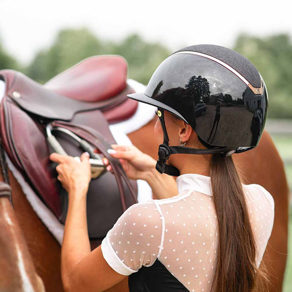 Riding Helmet MIPS Kylo Gloss Glitter Wide Peak Black/Rose Gold