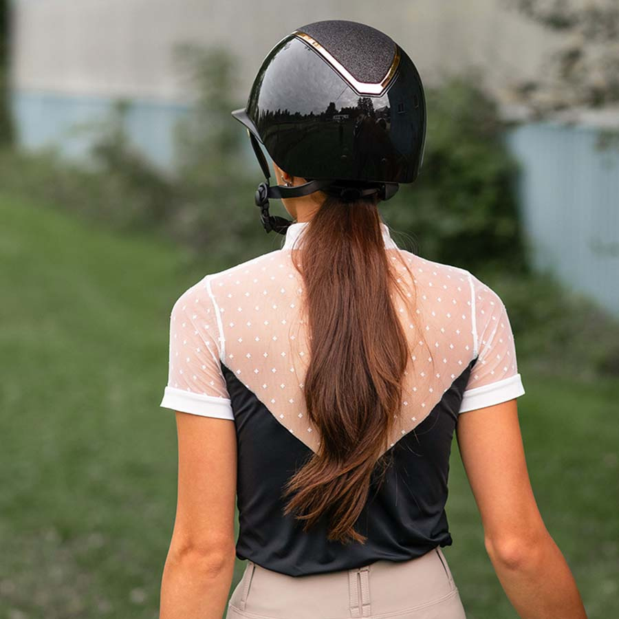 Riding Helmet MIPS Kylo Gloss Glitter Wide Peak Black/Rose Gold