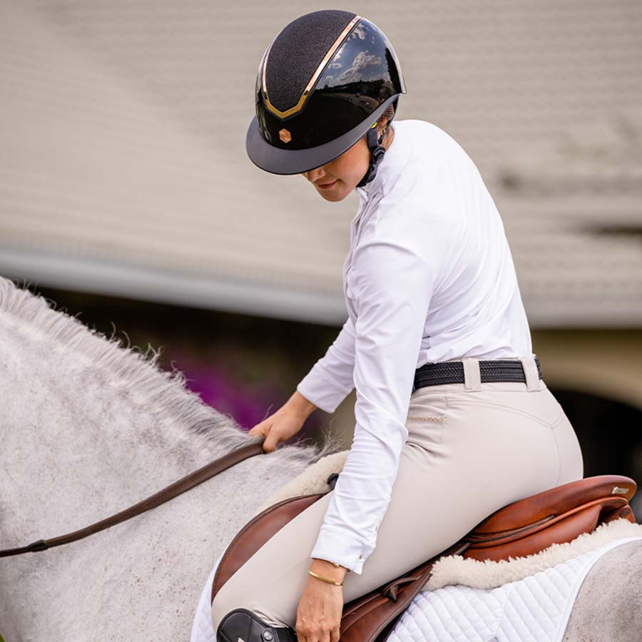 Riding Helmet MIPS Kylo Gloss Glitter Wide Peak Black/Rose Gold