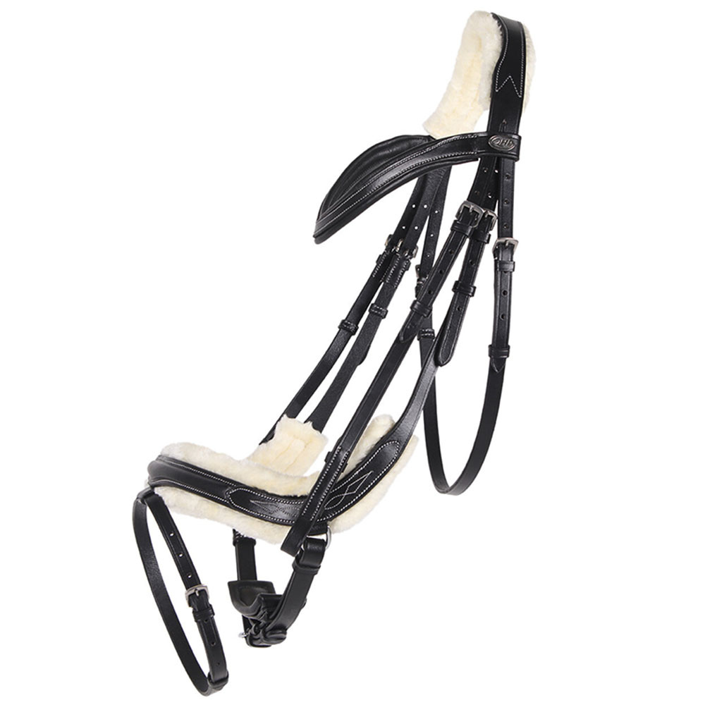 Anatomic Bridle Ontario Faux Fur Black