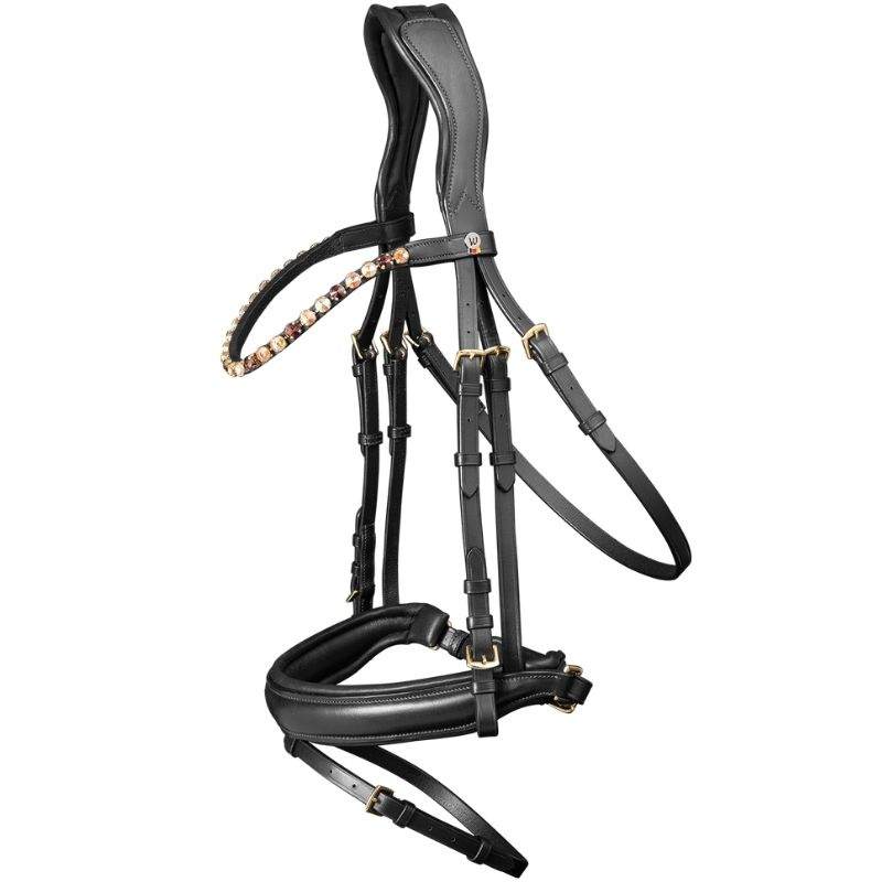 Dressage Bridle X-Line Goldheart Black