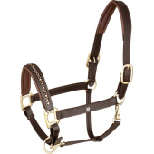 Leather Halter Crystal X-Line Brown Leather Halter Crystal X-Line Brown