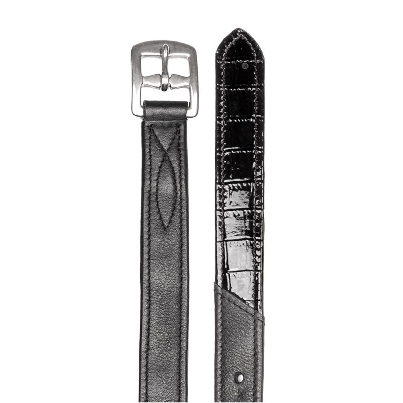 Stirrup Leathers Croco X-Line Black