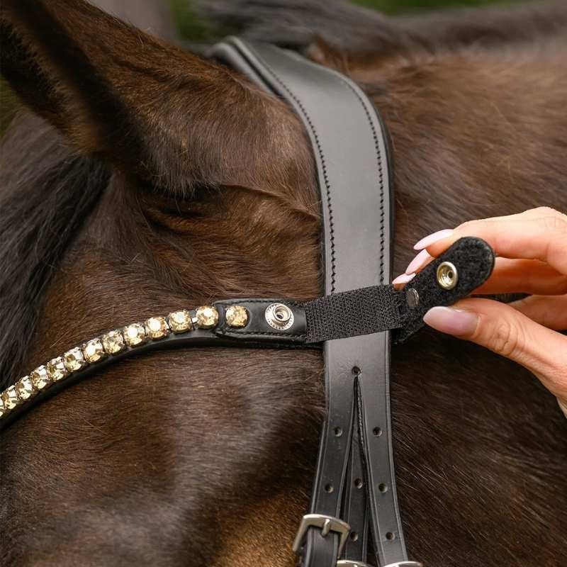 Browband Shine X-Line Black/Toffee