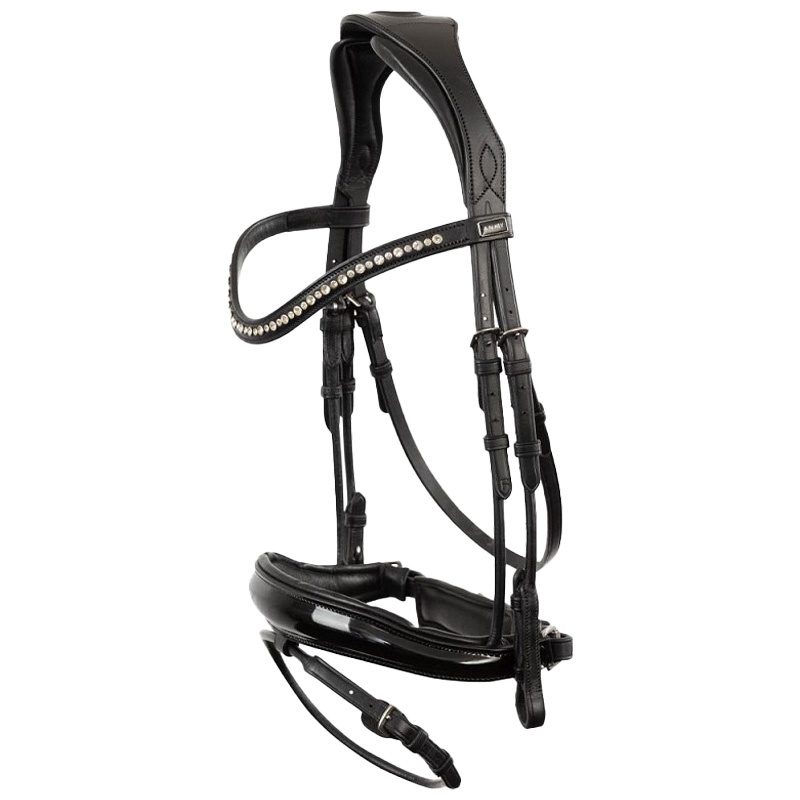Anatomic Dressage Bridle Comfort Fit Double with Reins Black