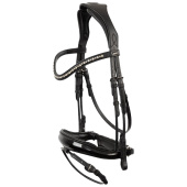 Anatomic Dressage Bridle Comfort Fit Double with Reins Black Anatomic Dressage Bridle Comfort Fit Double with Reins Black