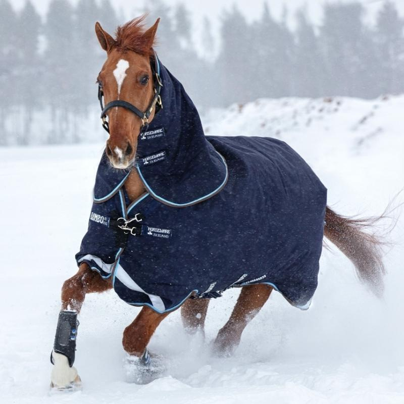 Turnout Rug Rambo Duo Plus 1000D (100g + 300g) Navy/Light Blue/Brown