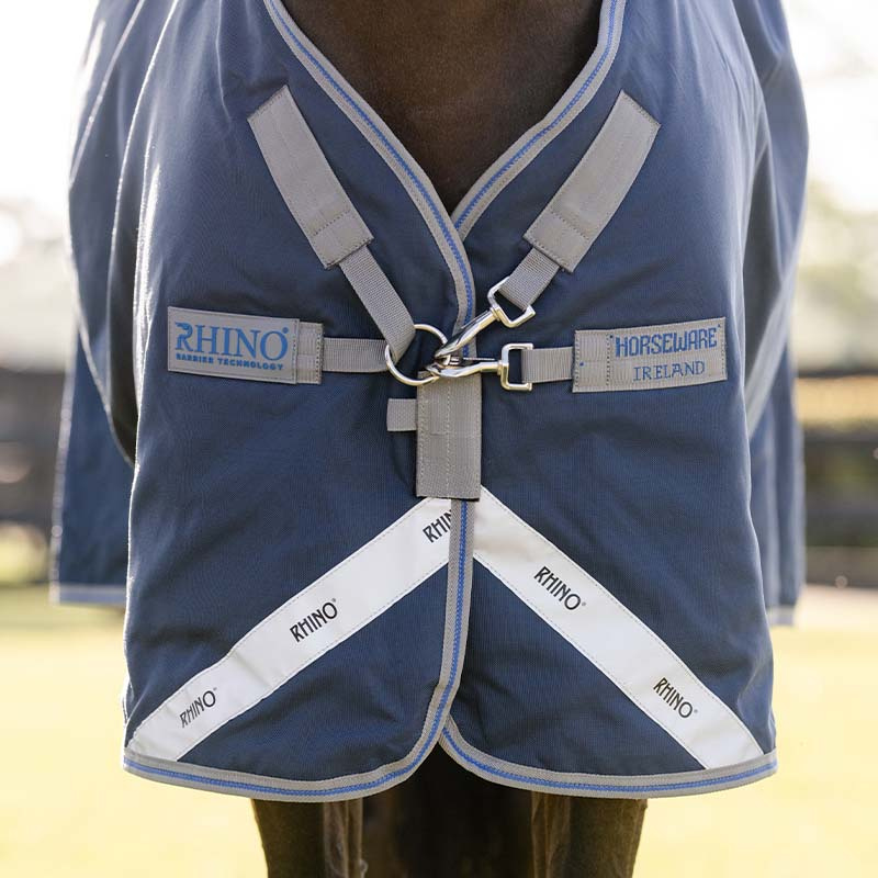Turnout Rug Rhino 1000D 100g Navy/Gray/Blue