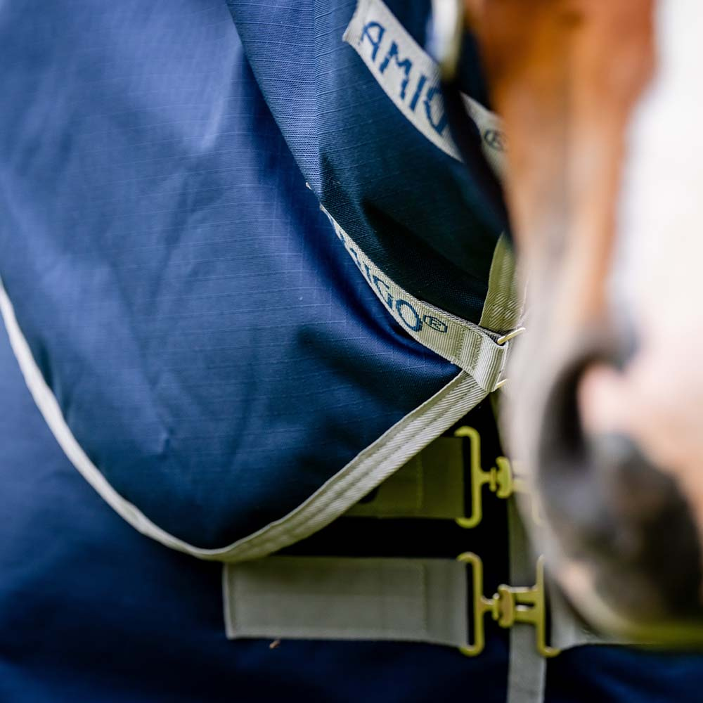 Turnout Rug with Hood Amigo Ripstop 900 Plus 100g Navy Blue/Gray