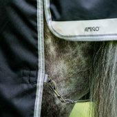 Turnout Rug with Hood Amigo Bravo 12 Plus 100g Black/Gray Turnout Rug with Hood Amigo Bravo 12 Plus 100g Black/Gray