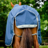 Turnout Rug with Hood Amigo Bravo 12 Plus 100g Navy Blue/Gray Turnout Rug with Hood Amigo Bravo 12 Plus 100g Navy Blue/Gray