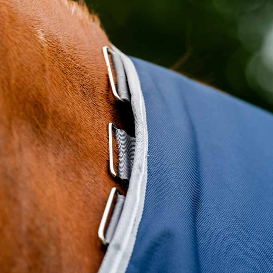 Turnout Rug with Hood Amigo Bravo 12 Plus 100g Navy Blue/Gray