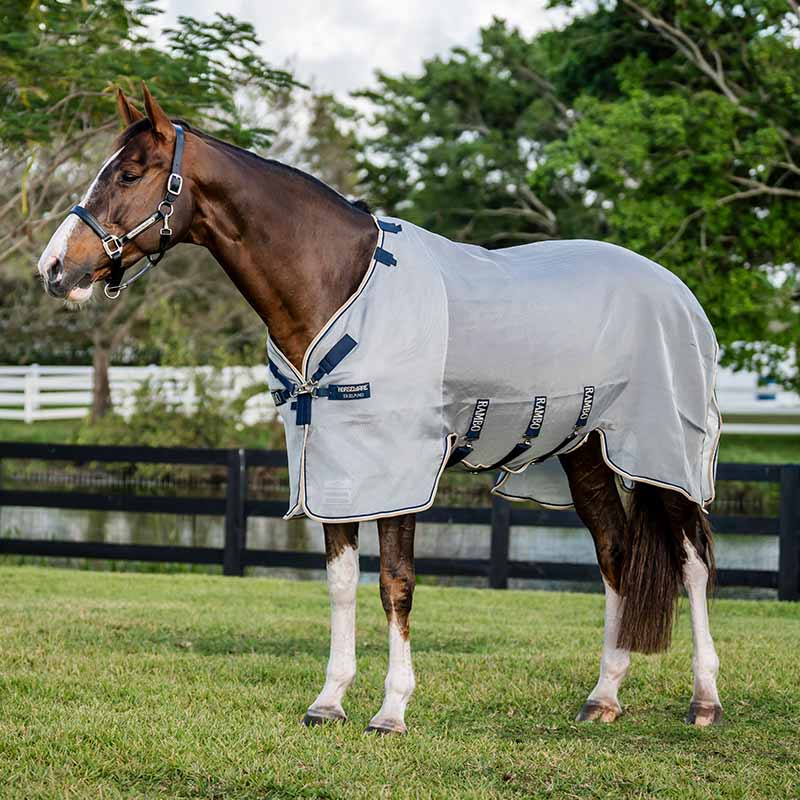 Fly Rug Rambo Protector Silver/Navy/White/Beige