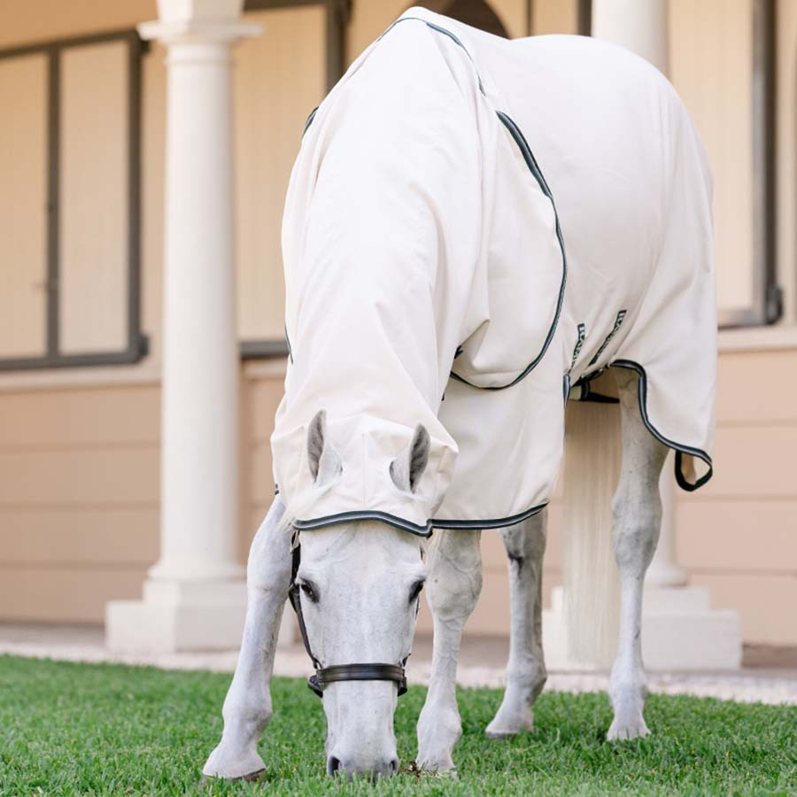 Fly & Sweet Itch Rug Rambo Hoody XL Beige/Green/Silver