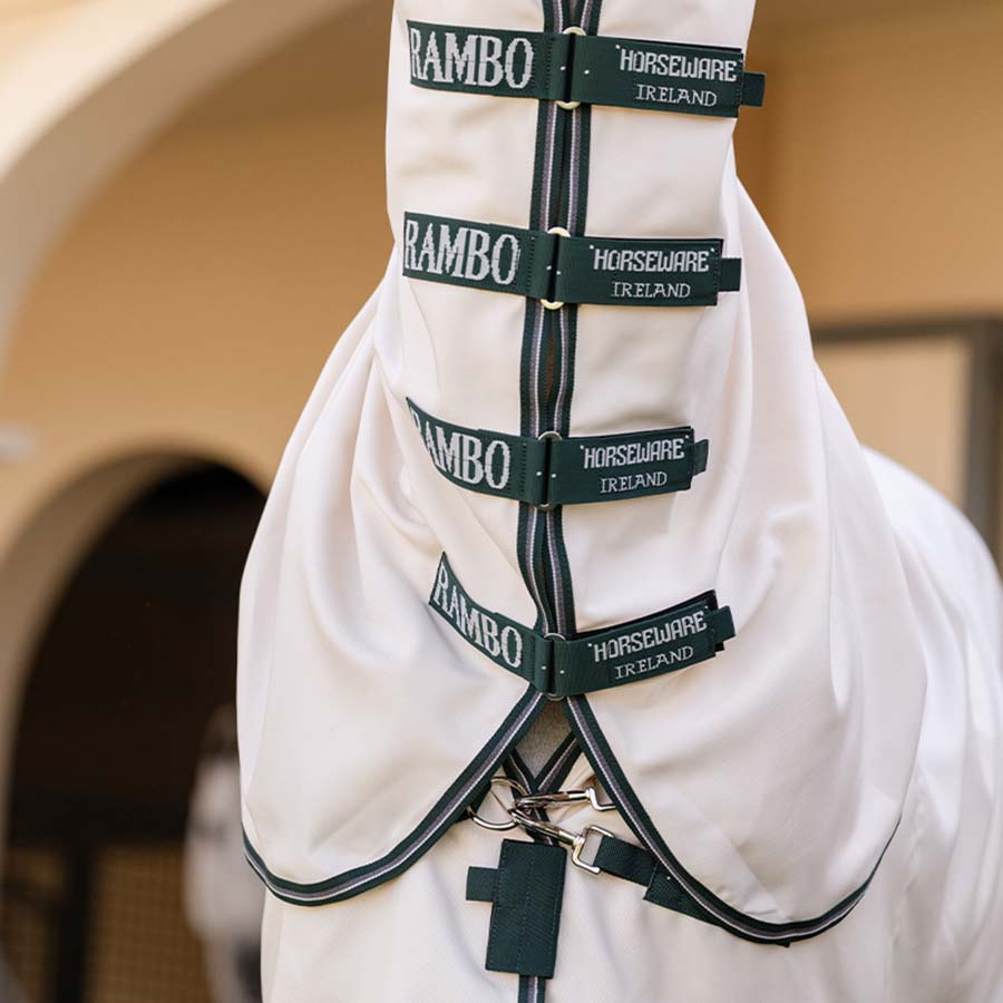 Fly & Sweet Itch Rug Rambo Hoody XL Beige/Green/Silver