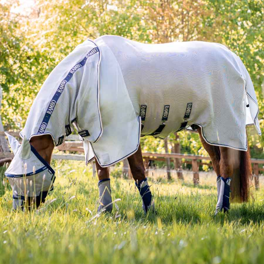 Fly Rug with Neck Rambo Protector Silver