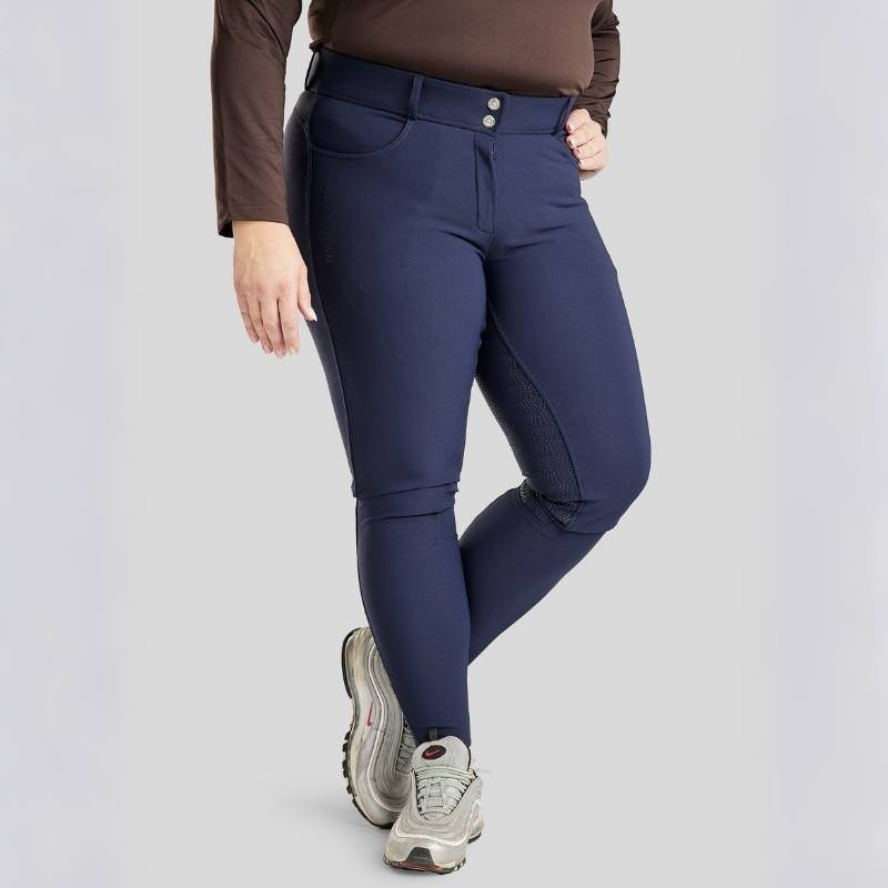 Riding Breeches Megan Yati Curve Full Grip Navy Blue