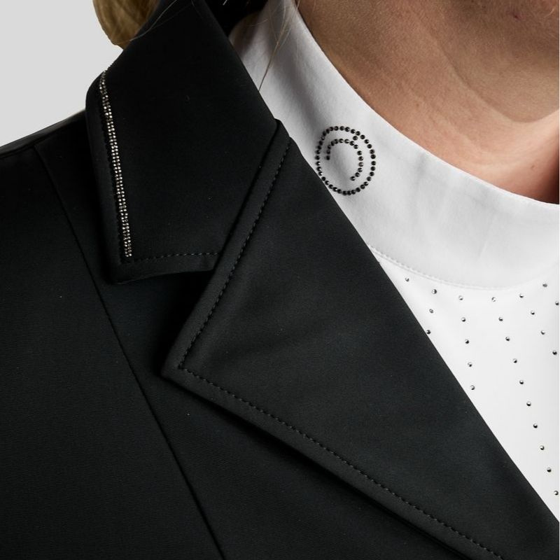Competition Jacket MoFlair Softshell Gun Metal Crystals Curve Black