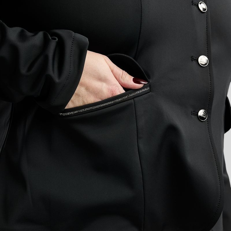 Competition Jacket MoFlair Softshell Gun Metal Crystals Curve Black