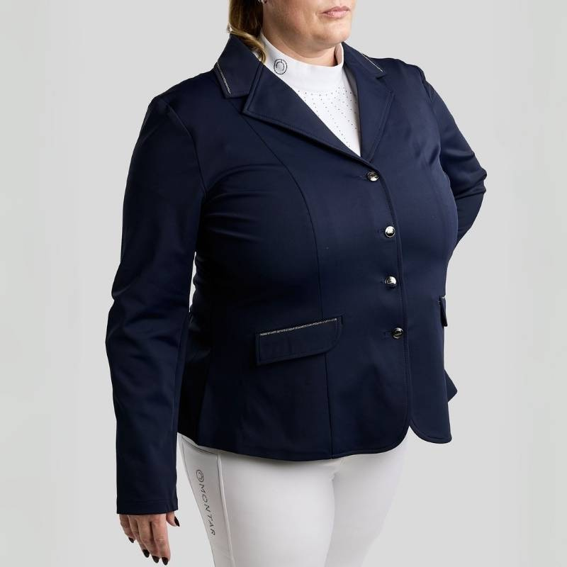 Competition Jacket MoFlair Softshell Gun Metal Crystals Curve Navy Blue