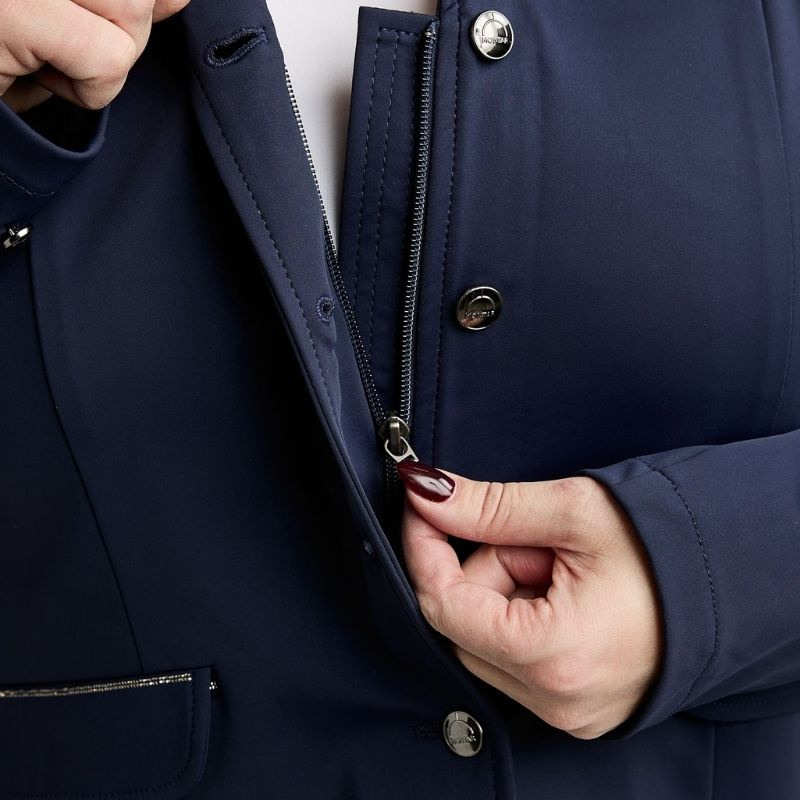 Competition Jacket MoFlair Softshell Gun Metal Crystals Curve Navy Blue