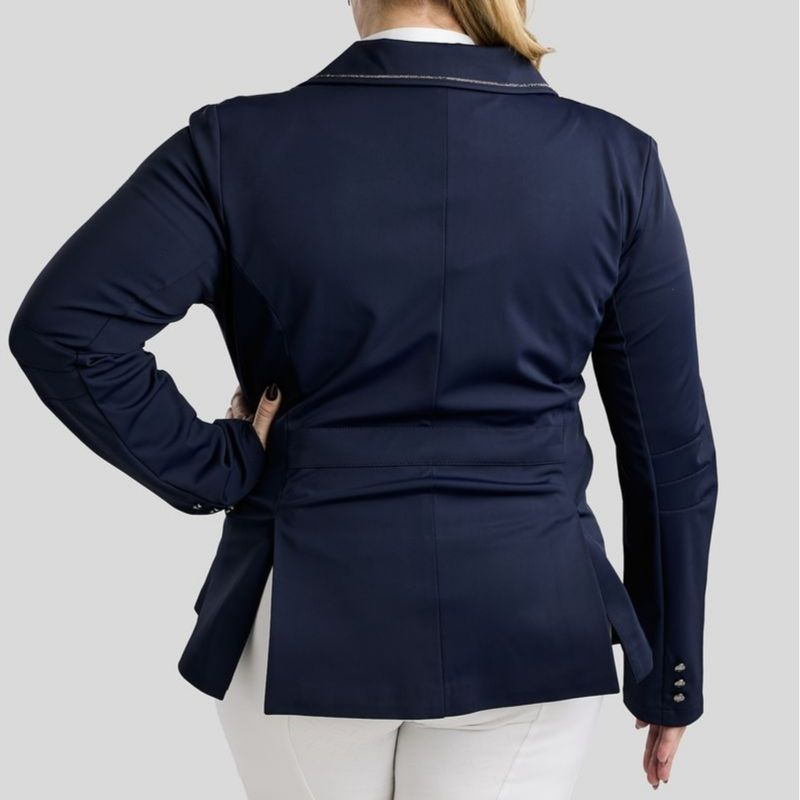 Competition Jacket MoFlair Softshell Gun Metal Crystals Curve Navy Blue