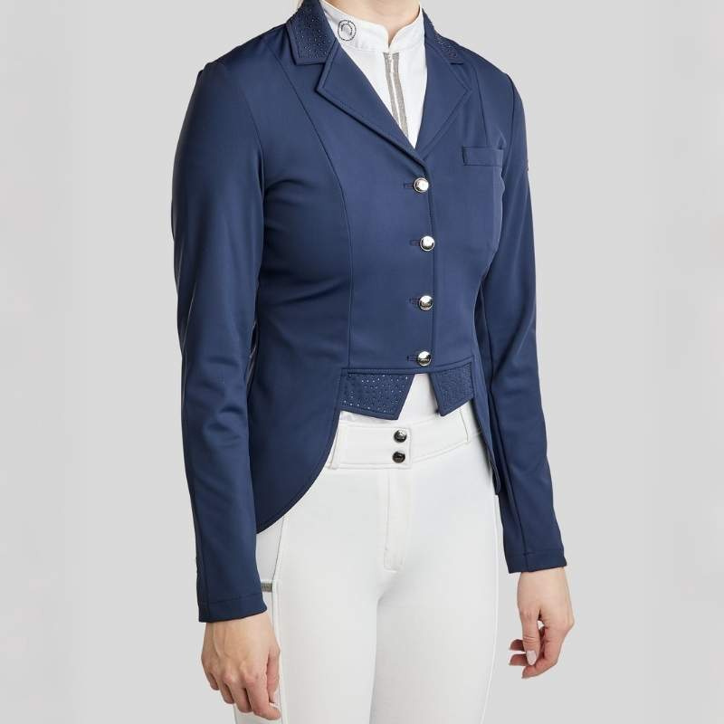 Short Dressage Tailcoat Softshell Navy Blue