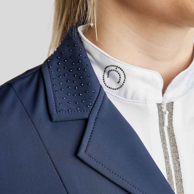 Short Dressage Tailcoat Softshell Navy Blue