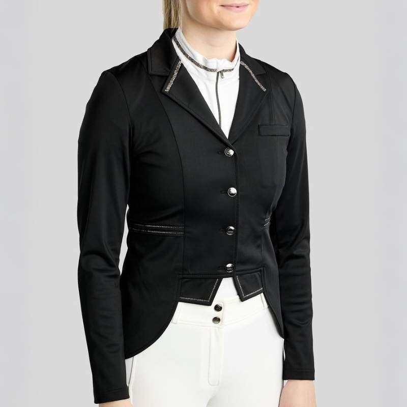 Short tailcoat MoKylie Softshell Gun Metal Crystals Black
